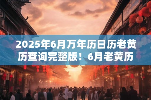 2025年6月万年历日历老黄历查询完整版！6月老黄历2025
