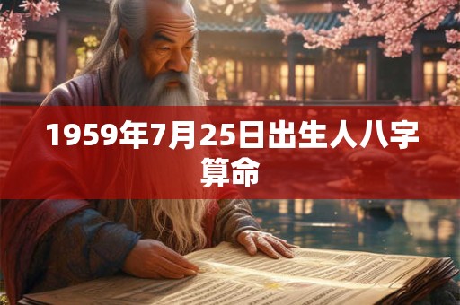 1959年7月25日出生人八字算命