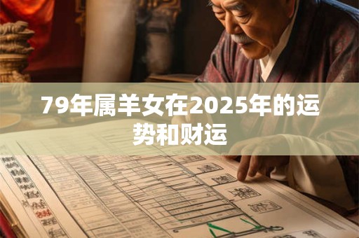79年属羊女在2025年的运势和财运