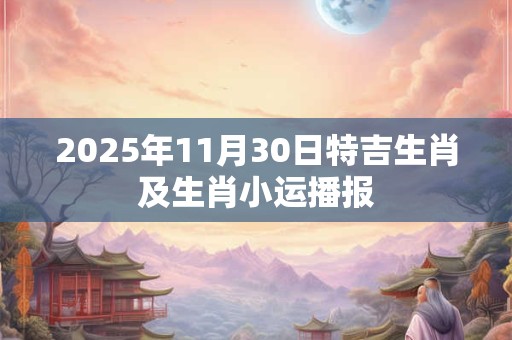 2025年11月30日特吉生肖及生肖小运播报