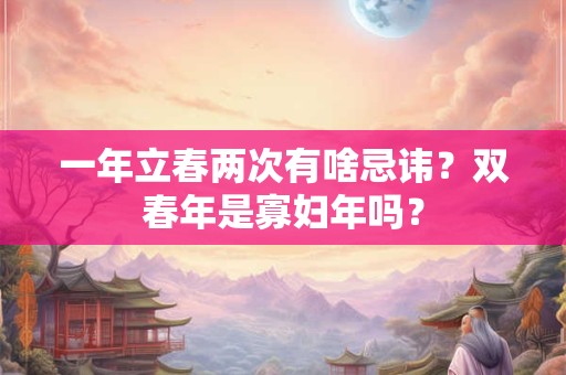 一年立春两次有啥忌讳?双春年是寡妇年吗? 一年立春两次有啥忌讳?双春年是寡妇年吗?