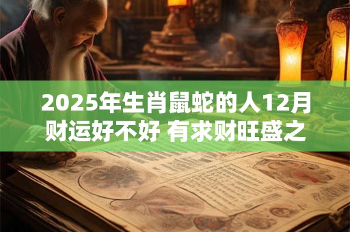 2025年生肖鼠蛇的人12月财运好不好 有求财旺盛之势