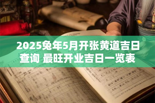 2025兔年5月开张黄道吉日查询 最旺开业吉日一览表