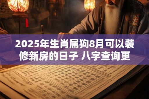 2025年生肖属狗8月可以装修新房的日子 八字查询更精准
