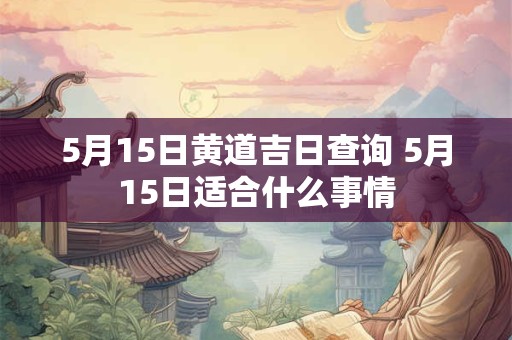 5月15日黄道吉日查询 5月15日适合什么事情