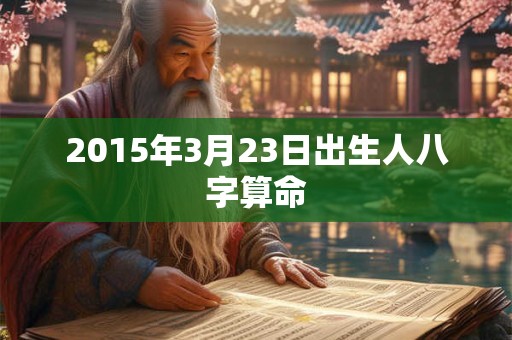 2015年3月23日出生人八字算命