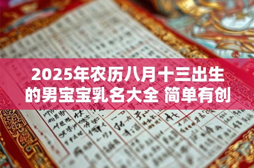 2025年农历八月十三出生的男宝宝乳名大全 简单有创意