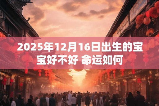 2025年12月16日出生的宝宝好不好 命运如何