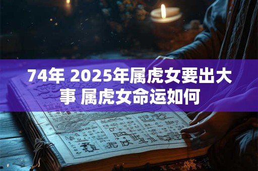 74年 2025年属虎女要出大事 属虎女命运如何