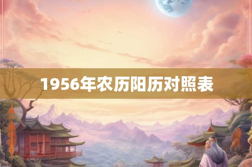 1956年农历阳历对照表