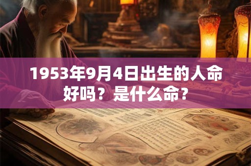 1953年9月4日出生的人命好吗?是什么命? 1953年9月4日出生的人命好吗?是什么命?