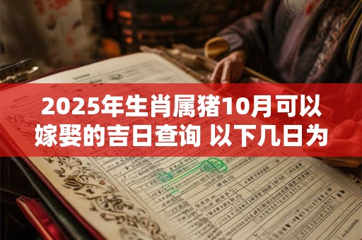 2025年生肖属猪10月可以嫁娶的吉日查询 以下几日为好日子