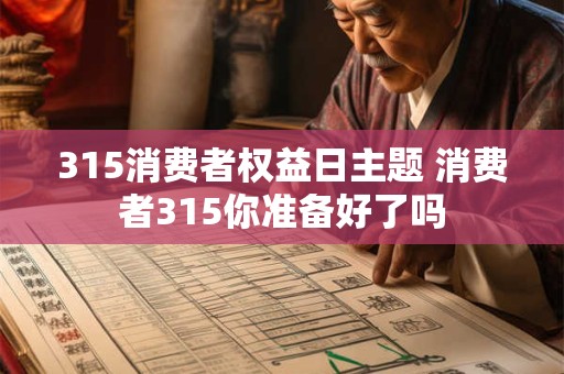 315消费者权益日主题 消费者315你准备好了吗