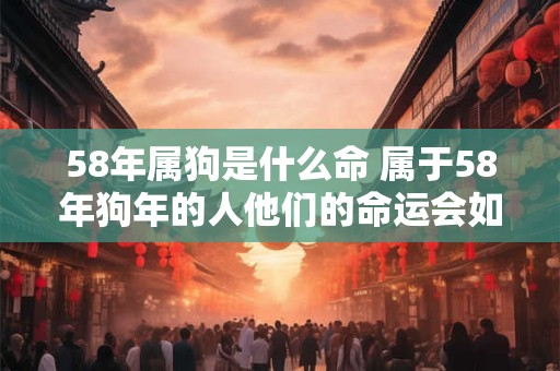 58年属狗是什么命 属于58年狗年的人他们的命运会如何