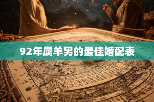92年属羊男的最佳婚配表