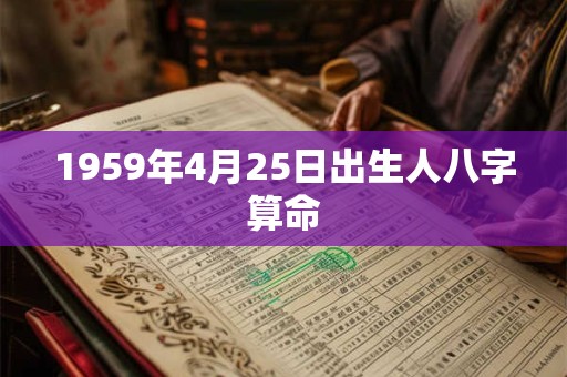 1959年4月25日出生人八字算命