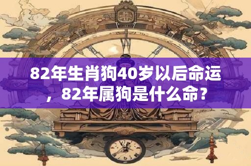 82年生肖狗40岁以后命运，82年属狗是什么命？
