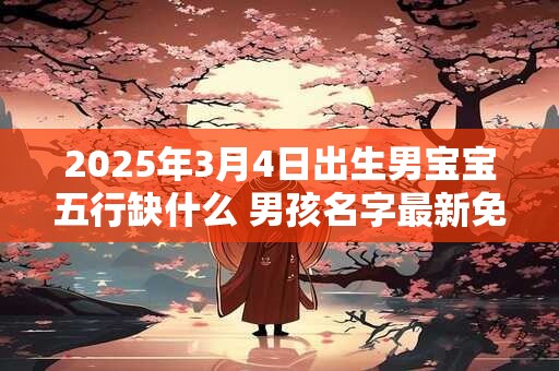 2025年3月4日出生男宝宝五行缺什么 男孩名字最新免费版