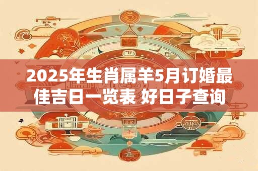 2025年生肖属羊5月订婚最佳吉日一览表 好日子查询