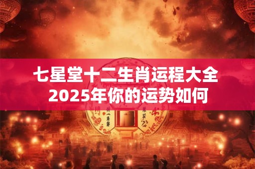 七星堂十二生肖运程大全 2025年你的运势如何