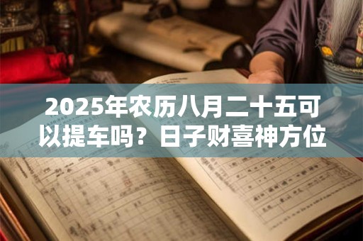 2025年农历八月二十五可以提车吗？日子财喜神方位？