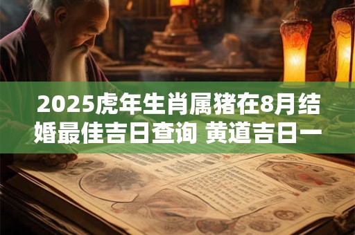 2025虎年生肖属猪在8月结婚最佳吉日查询 黄道吉日一览表