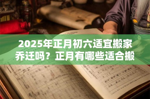 2026年正月初六适宜搬家乔迁吗？正月有哪些适合搬家的日子？