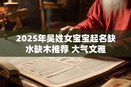 2025年吴姓女宝宝起名缺水缺木推荐 大气文雅