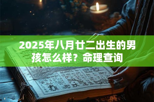 2025年八月廿二出生的男孩怎么样?命理查询 2025年八月廿二出生的男孩怎么样?命理查询