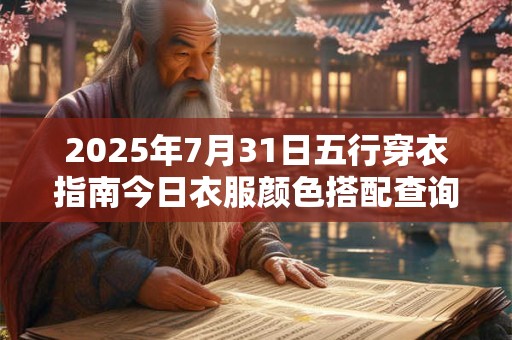 2025年7月31日五行穿衣指南今日衣服颜色搭配查询