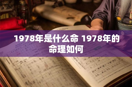 1978年是什么命 1978年的命理如何