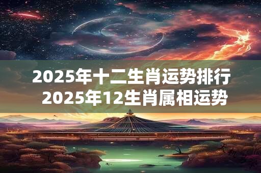 2025年十二生肖运势排行  2025年12生肖属相运势排行榜