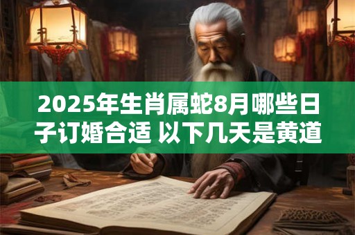 2025年生肖属蛇8月哪些日子订婚合适 以下几天是黄道吉日 2025年生肖属蛇8月哪些日子订婚合适 以下几天是黄道吉日