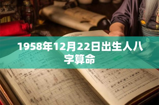 1958年12月22日出生人八字算命