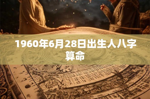 1960年6月28日出生人八字算命