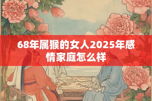 68年属猴的女人2025年感情家庭怎么样