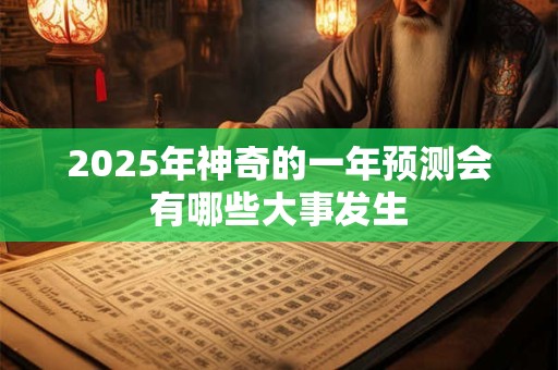2025年神奇的一年预测会有哪些大事发生