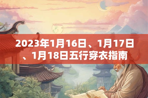 2023年1月16日、1月17日、1月18日五行穿衣指南