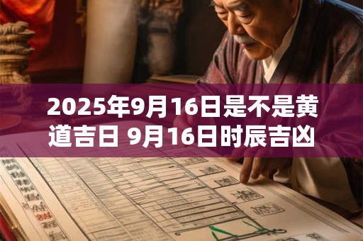 2025年9月16日是不是黄道吉日 9月16日时辰吉凶 2025年9月16日是不是黄道吉日 9月16日时辰吉凶