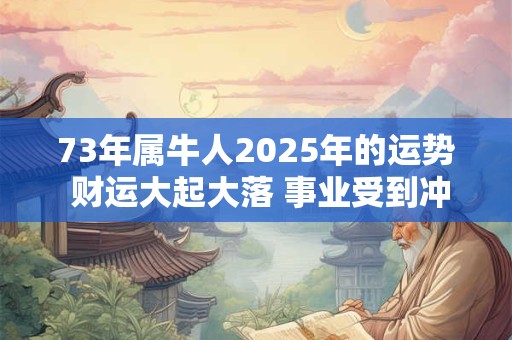 73年属牛人2025年的运势 财运大起大落 事业受到冲击
