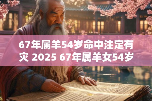 67年属羊54岁命中注定有灾 2025 67年属羊女54岁后命运如何