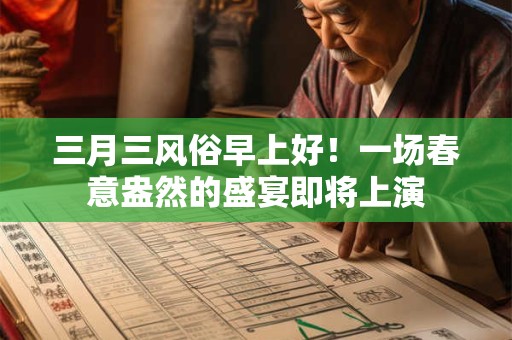 三月三风俗早上好！一场春意盎然的盛宴即将上演