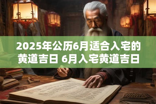 2025年公历6月适合入宅的黄道吉日 6月入宅黄道吉日查询
