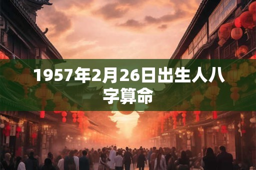1957年2月26日出生人八字算命