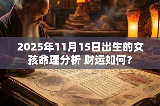 2026年11月15日出生的女孩命理分析 财运如何？