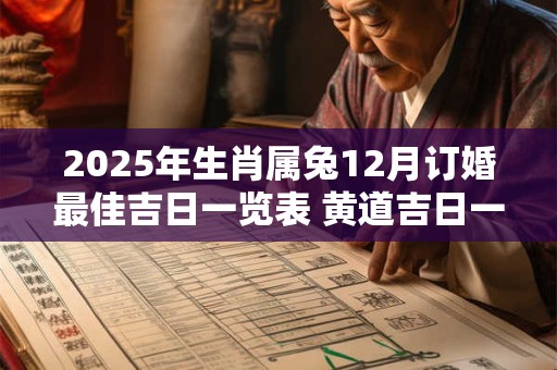 2025年生肖属兔12月订婚最佳吉日一览表 黄道吉日一览表