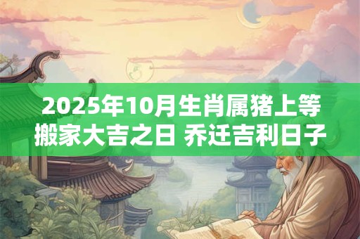 2025年10月生肖属猪上等搬家大吉之日 乔迁吉利日子
