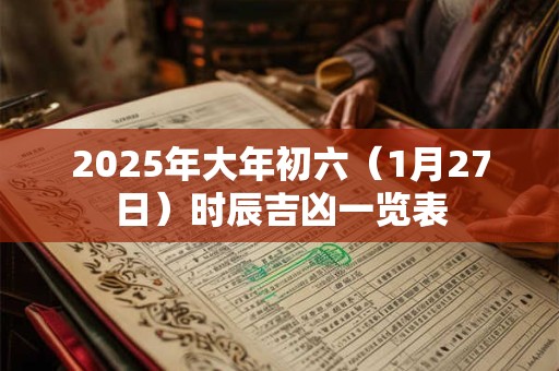 2025年大年初六（1月27日）时辰吉凶一览表