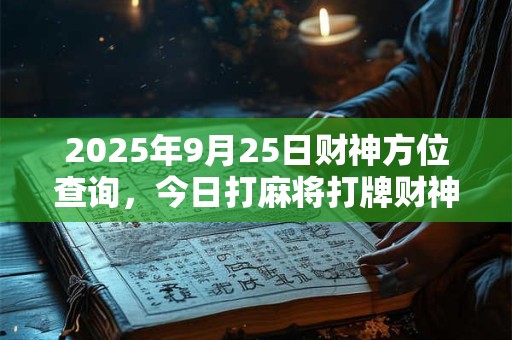 2025年9月25日财神方位查询，今日打麻将打牌财神方位