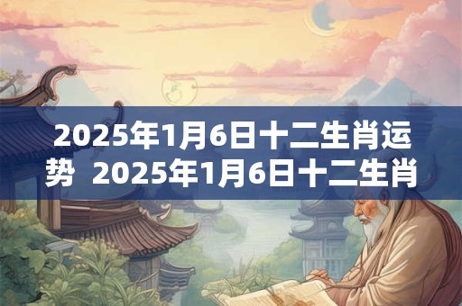 2025年1月6日十二生肖运势  2025年1月6日十二生肖运势解析